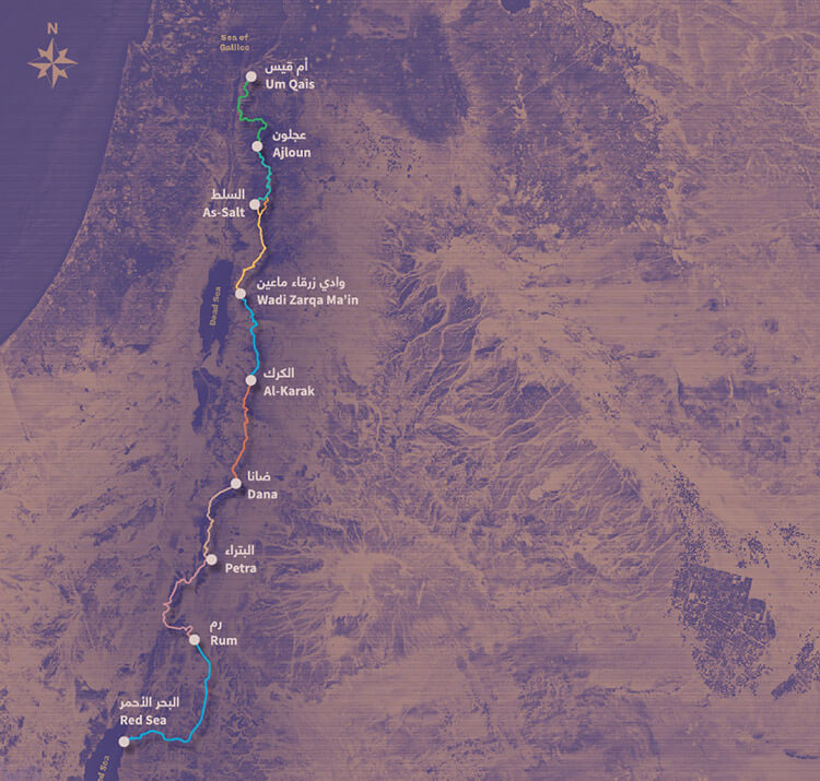 Carte du Jordan Trail